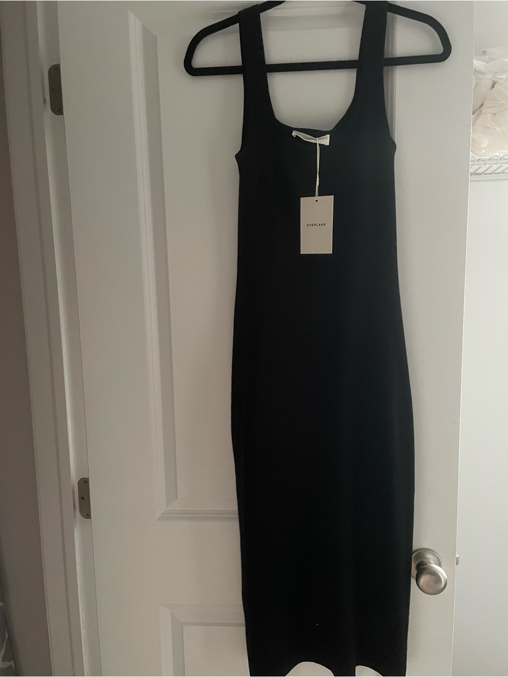 Everlane Black Ribbed Tank Midi Dress with Tag